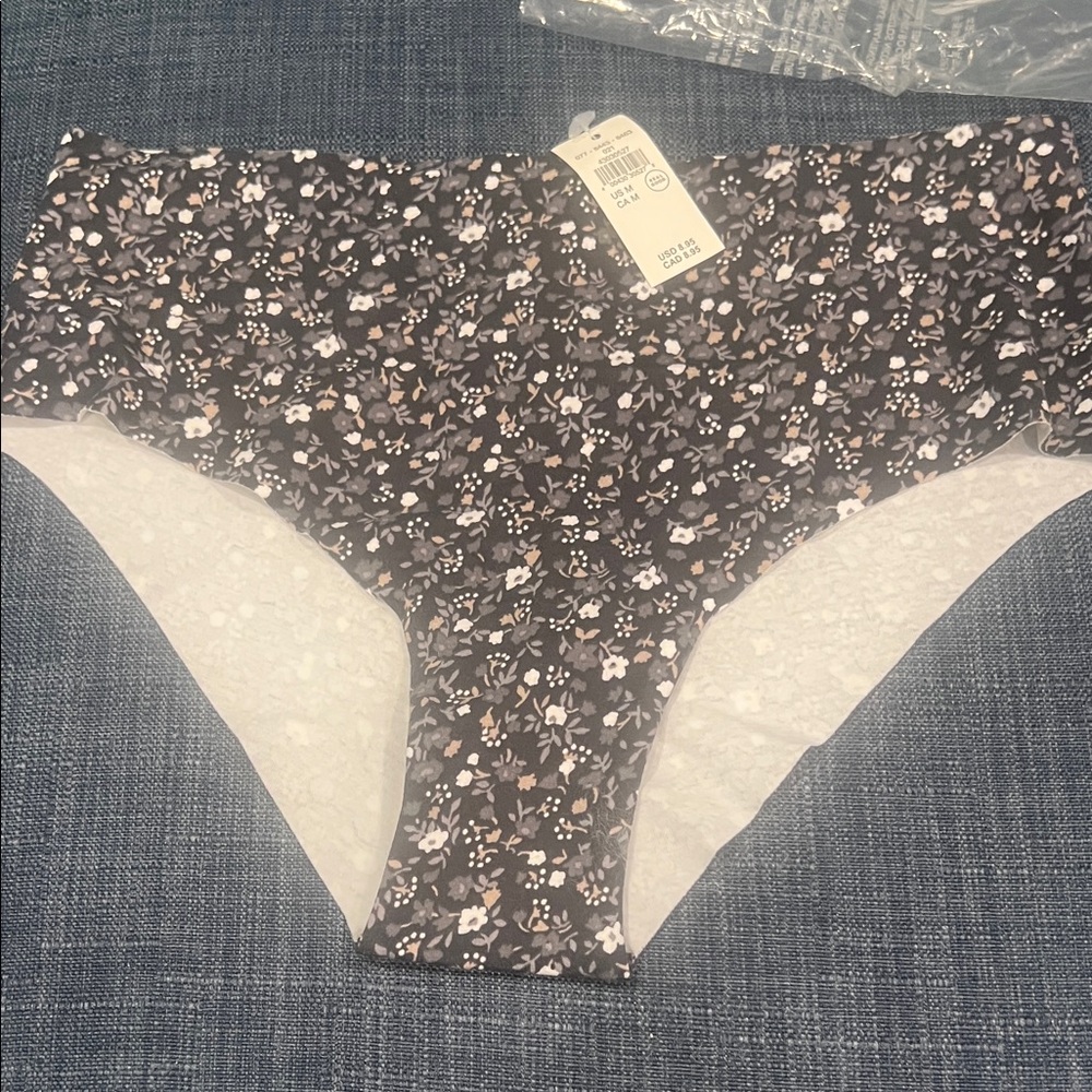 Aerie Superchill Bikini Panties - Gray and Black